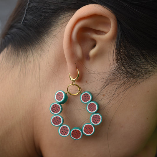 Watermelon hoop earrings | by Ifemi Jewels